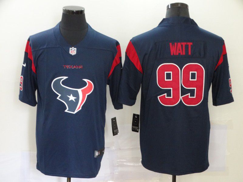 Men Houston Texans #99 Watt Blue Nike Team logo fashion NFL Jersey->houston texans->NFL Jersey